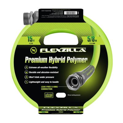LEGHFZG515YW image(0) - Legacy Manufacturing Flexzilla Garden Hose, 5/8" x 15', 3/4" - 11 1/2 GHT