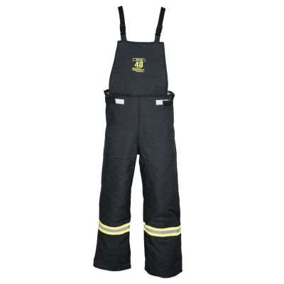 OBRTCG40-BIB-LZ-T4XL image(0) - OBERON Bib Overalls - Arc Flash - 40 Cal TCG - With Leg Zippers - Color: Black - Size: 4XL Tall