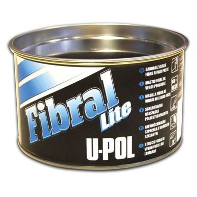 UPO0766 image(0) - U Pol Products FIBRAL LITE UP0766 Lite Fiber Glass Filler, 1 qt Tin, Yellow, Fibrous/Paste