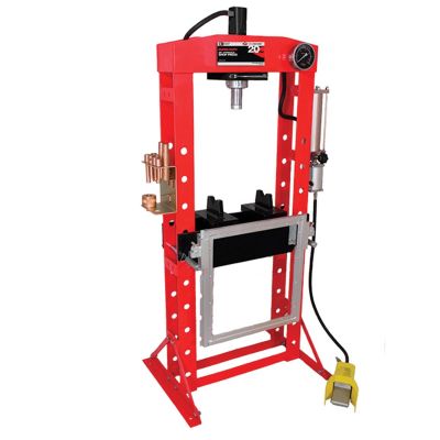 INT850ASD image(0) - American Forge & Foundry AFF - Shop Press - 20 Ton Capacity - Foot Operated Air Motor/Manual Pump W/ Hydraulic Ram - Built In Polycarbonate Press Guard - 10 pc Pin & Bearing Press Adapter Set Included - SUPER DUTY