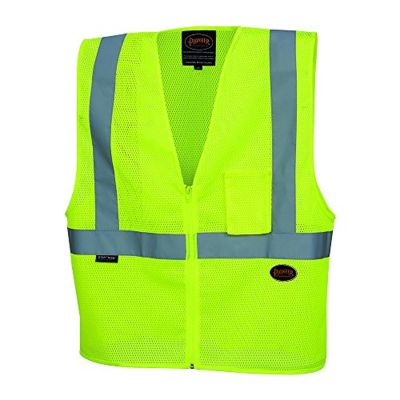 SRWV1060360U-3XL image(0) - Pioneer Zip-Up Safety Vest  - Color:  Hi-Vis Yellow/Green  - Size: 3XL