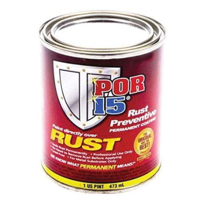 POI45108 image(0) - POR-15 INC 45108 High Performance Rust Preventive Coating, 1 pt Can, Clear, 250 to 450 sq-ft/gal Coverage