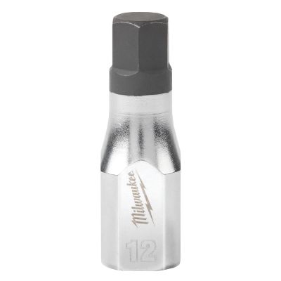MLW45-34-1058 image(0) - Milwaukee Tool 3/8" Drive 12mm Hex Bit Socket