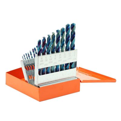 KNK21KK15 image(0) - KnKut 21 Piece Steel Blue Jobber Length Drill Bit Set 1/16" - 3/8" by 64ths