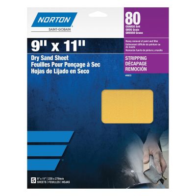 NOR00633 image(0) - Norton Gold Reserve 00633 H290 Series Sanding Sheet, 9 in W x 11 in L, P80 Grit, Coarse Grade