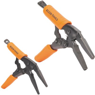 KLE38663 image(0) - Klein Tools Locking Pliers Set, Curved Jaw 10-Inch, Long Nose 6-Inch, 2-Piece
