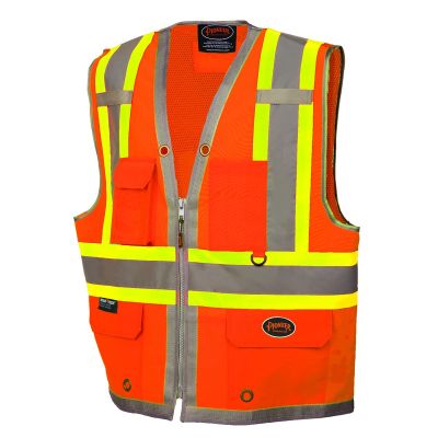 SRWV1010250U-S image(0) - Pioneer 300D Oxford with Mesh Back Surveyor Vest  - Color:  Hi-Vis Orange  - Size: S