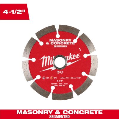 MLW49-93-9304 image(0) - Milwaukee Tool 4 1/2 inch Segmented Masonry and Concrete Diamond Blade