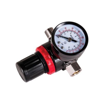 AES875 image(0) - AES Industries 875 Mini Diaphragm Air Regulator with Gauge, 1/4 in MNPT Inlet, 1/4 in FNPT Outlet, 180 psi