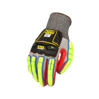 RIN065-07 image(0) - Ringers Ringers R065 R-Flex Nitrile Half-Dipped Impact Gloves Extra Small