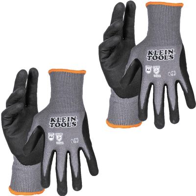 KLE60587 image(0) - Klein Tools Knit Dipped Gloves, Cut Level A4, Touchscreen, Small, 2-Pair