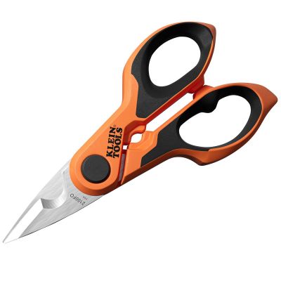 KLE2100FO image(0) - Klein Tools Compact Cable Stripping Electrician Scissors, 6-Inch