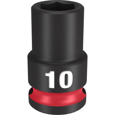 MLW49-66-6134 image(0) - Milwaukee Tool SHOCKWAVE Impact Duty  3/8"Drive 10MM Standard 6 Point Socket