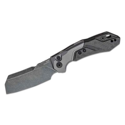 KER7850 image(0) - Kershaw Launch 14 Automatic Push-Button Lock Cleaver Blade EDC Folding Knife - Silver and Black - $1000 Min Vendor Direct Auto Knives Only. Cannot Ship to CA, CT, DE, MN. Contact Sales Rep.