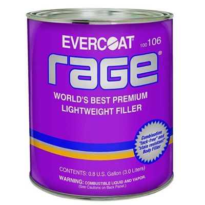FIB106 image(0) - Fibre glass Evercoat Rage 100106 Lightweight Premium Body Filler, 3 L Can, Gray, Liquid