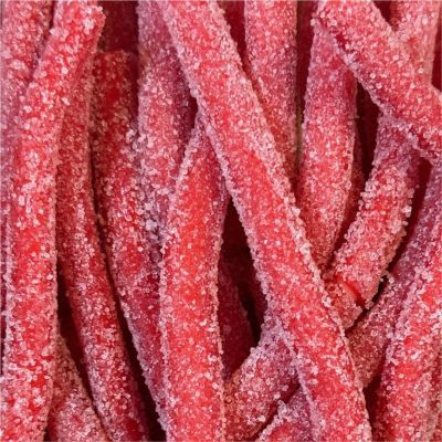 THS190448 image(0) - Tender Heifer Snack Co. Sour Strawberry Cream Filled Licorice Tubes Candy - 10 Ounce