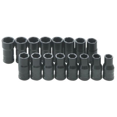 SKT756 image(0) - S K Hand Tools TURBO SOCKET SET 16PC 1/4" DR SAE& METRIC