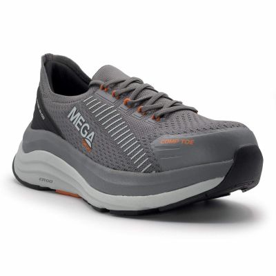MCFMC151-7EE image(0) - Mega Comfort ERGO Europa CT - Men's Low Top Shoes - CT|EH|SF|SR - Black / Orange - Size: 7 - 2E - (Extra Wide)