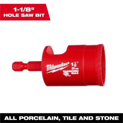 MLW49-56-0518 image(0) - Milwaukee Tool  1-1/8 Inch Diamond Max Hole Saw Bit