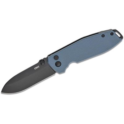 CRK2495G image(0) - CRKT (Columbia River Knife) Squid XM D2 Oxide Plain Blade Folding Knife with Button Lock G10 Handle - Gray