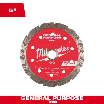 MLW49-93-9105 image(0) - Milwaukee Tool 5 inch DIAMOND MAX Turbo General Purpose Diamond Blade