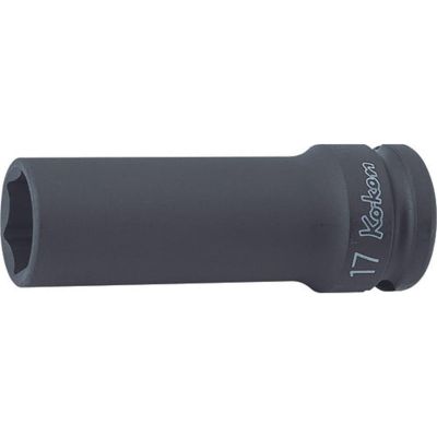 KKN14301M-19 image(0) - Ko-ken USA 14301M-19 1/2 Sq. Dr. Socket 19mm 6 point Length 80mm Thin walled