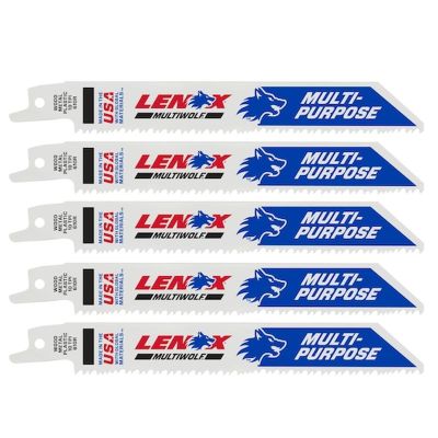LEX20562610R image(0) - Lenox Tools 6 Inch 10 TPI Bi-Metal Reciprocating Saw Blades - 5 Pack