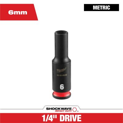 MLW49-66-6040 image(0) - Milwaukee Tool SHOCKWAVE&trade; Impact Duty 1/4" Drive 6MM Deep 6 Point Socket