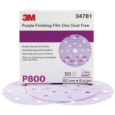 MMM34781 image(0) - 3M 34781 260L Series Dust Free Abrasive Disc, 6 in Dia, P800 Grit, Hook and Loop, Purple