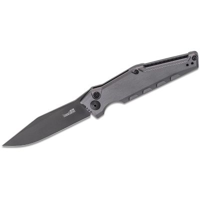 KER7900GRYBLK image(0) - Kershaw Launch 7 Gray Automatic Push-Button Lock Drop Point Blade EDC Folding Knife - Gray - $1000 Min Vendor Direct Auto Knives Only. Cannot Ship to CA, CT, DE, MN. Contact Sales Rep.