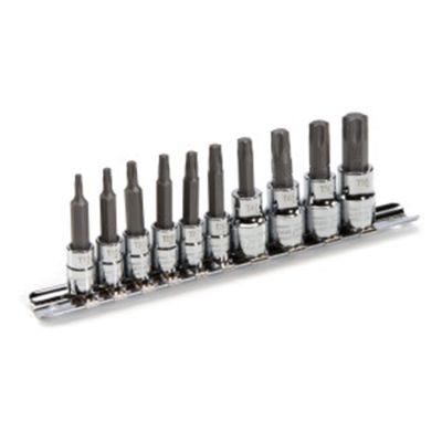 JSP78362 image(0) - J S Products (steelman) 1/4-Inch and 3/8-Inch Drive Torx/Star Hex Bit Socket Set, 10-Piece