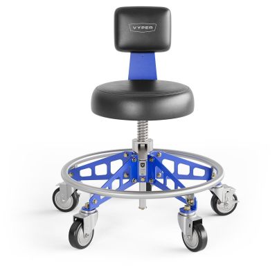 VYPRSM-B-BL-QH image(0) - Vyper Industrial 400 lb Capacity Robust Steel Max Quick Height Shop Chair - Black/Blue