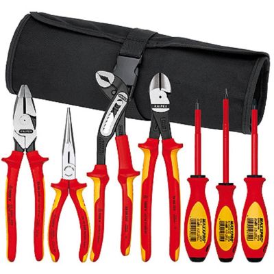 KNP9K989826US image(1) - KNIPEX 7-Piece Pliers/Screwdriver Tool Set in a Nylon Pou