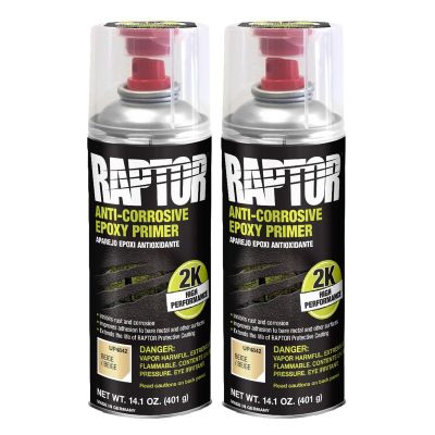 UPO4842 image(0) - U Pol Products RAPTOR UP4842 2K Epoxy Primer, 14.1 oz Aerosol Can, Beige, 8 to 12 sq-ft/gal Coverage