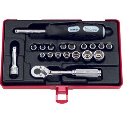 KKN2275 image(0) - Ko-ken USA 2275 1/4 Sq. Dr. Socket set   6 point   19 pieces