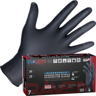 SAS66482 image(0) - SAS Safety Raven Patriot Powder-Free Exam Grade Nitrile Disposable Gloves - 7 Mil - 100PK - Medium