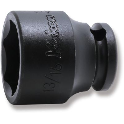 KKN13400A-13-16 image(0) - Ko-ken USA 13400A-13/16 3/8 Sq. Dr. Socket 13/16 6 point Length 32mm