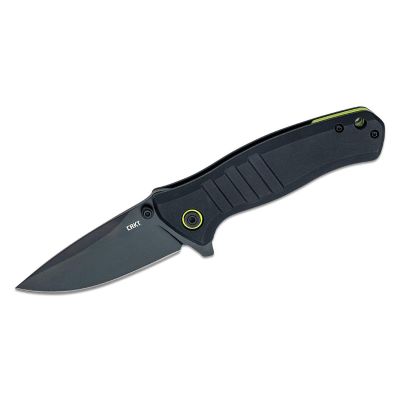 CRK6295 image(0) - CRKT (Columbia River Knife) Dextro D2 Titanium Nitride Plain Blade Folding Knife with Liner Lock Aluminum Handle - Black