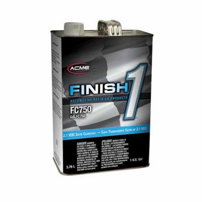 FNHFC750-1 image(0) - Finish 1 Automotive Refinish Products FC750-1 High Solid 2.1 VOC Clearcoat, 1 gal Can, Satin, 4:1 Mixing