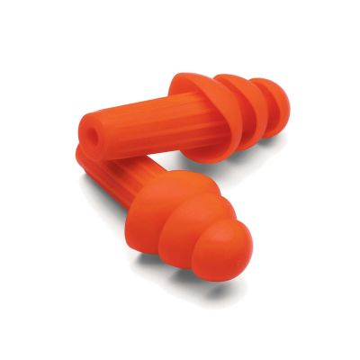 SRW67221 image(0) - Jackson Safety Earplugs - H20 - Reusable - Tapered - Corded - Orange - NRR 26 - (100 Pair Per Dispenser Box)