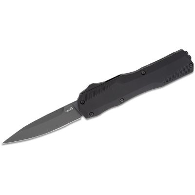 KER9000BLK image(0) - Kershaw Livewire Out-The-Front Automatic OTF internal Lock Single Edge Spear Point Blade EDC Folding Knife - Black - $1000 Min Vendor Direct Auto Knives Only. Cannot Ship to CA, CT, DE, MN. Contact Sales Rep.