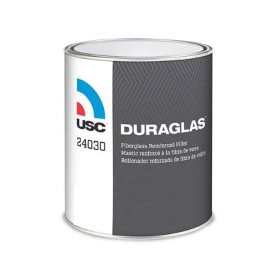 USC24035 image(0) - US Chemical DURAGLAS 24035 Short Strand Fiberglass Filler, 1 qt Can, Dark Green, Solid, Short Strand