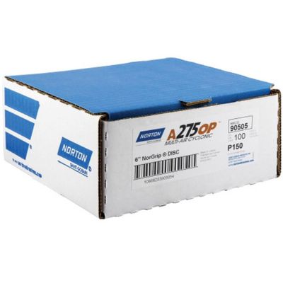 NOR90506 image(0) - Norton A275OP Multi-Air Cyclonic 90506 NorGrip Sanding Disc, 6 in, P180 Grit, Aluminum Oxide