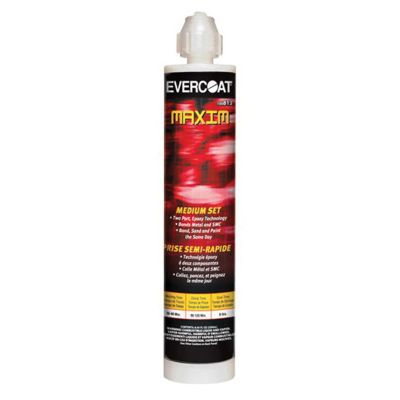FIB813 image(0) - Fibre glass Evercoat MAXIM 100813 Medium Set Bonding Adhesive, 250 mL Cartridge, Gray, Paste, 12 hr Curing