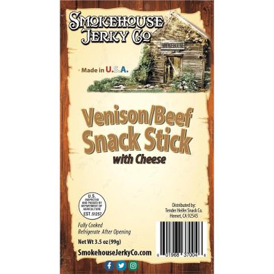THS370046 image(0) - Tender Heifer Snack Co. Venison Exotic Snack Sticks with Cheese - 3 Ounce