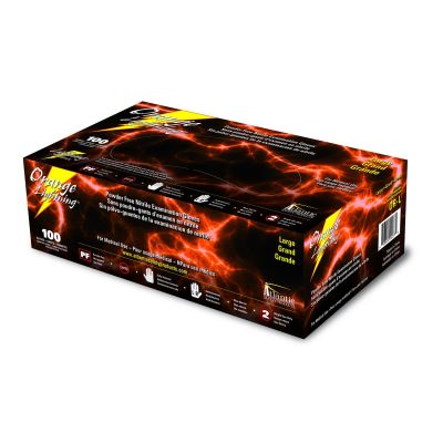 BLGOR-S image(0) - Atlantic Safety Company Orange Lightning Small Orange Nitrile Gloves