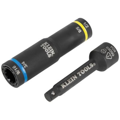 KLE66001 image(0) - Klein Tools 2-in-1 Impact Socket, 12-Point, 3/4 and 9/16-Inch