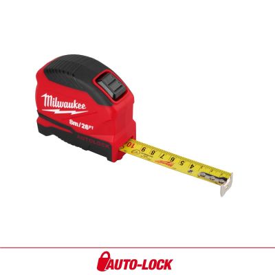 MLW48-22-1826 image(0) - Milwaukee Tool 8m/26ft Auto-Lock Tape Measure