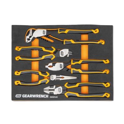 KDTGWMSPLR01 image(0) - GearWrench 5 Piece PITBULL Cushion Grip Pliers Set in Foam Storage Tray