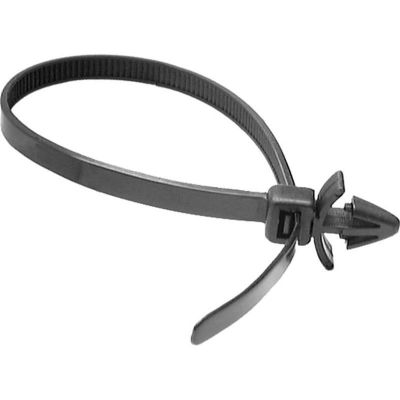 AVC20380 image(0) - AUVECO 20380 Push Mount Cable Tie, 200 mm L x 5 mm W, Nylon, Black